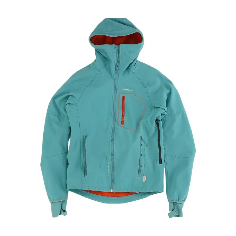 Blue Solid Lightweight Jacket Collared Jacket Crew Neck Jacket Turtle Neck Jacket