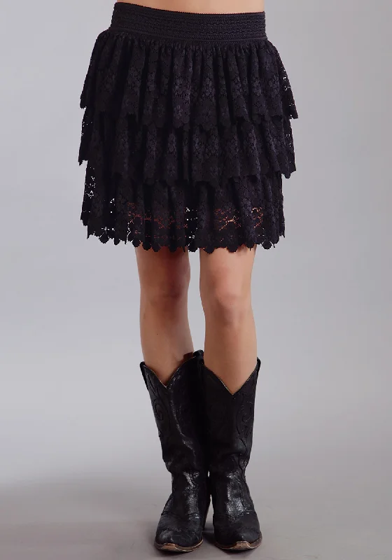 Women's Stetson Flirty Lace Western Skirt asymmetrical skirt cut