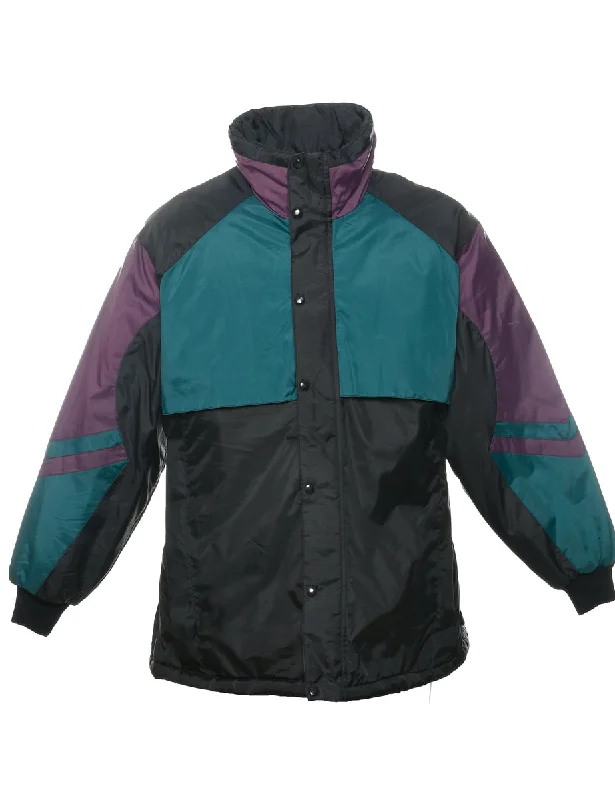 Colour Block Ski Jacket - XL Denim Jacket Leather Jacket Suede Jacket