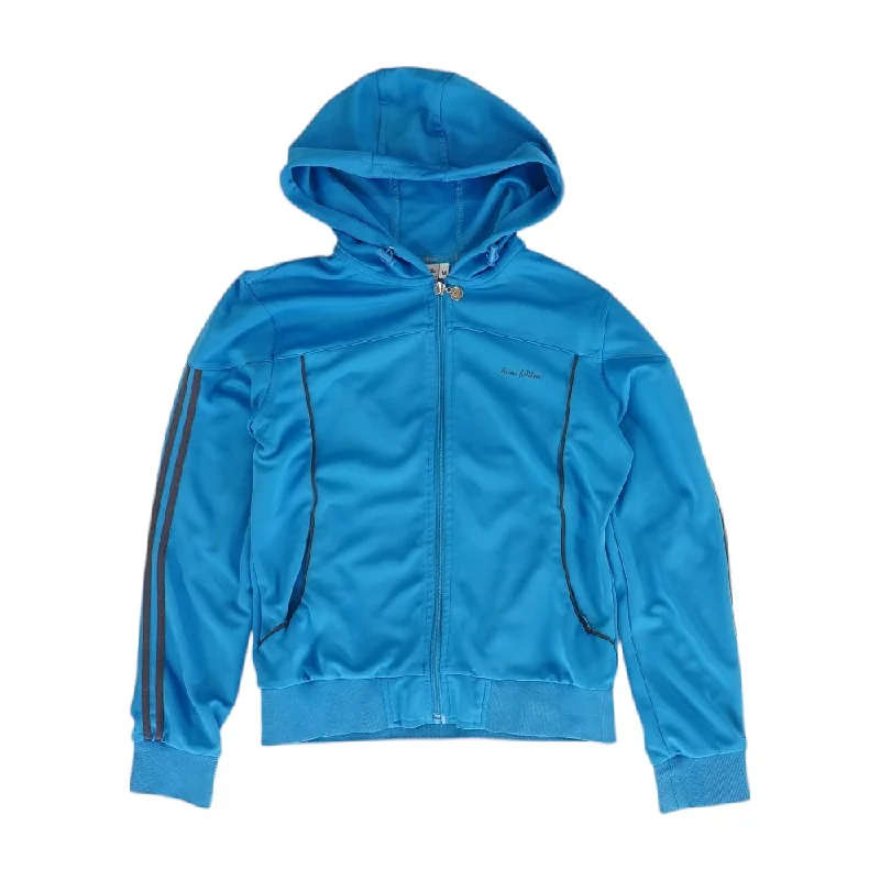 Blue Solid Lightweight Jacket Ribbed Jacket Pleated Jacket Ruffled Jacket