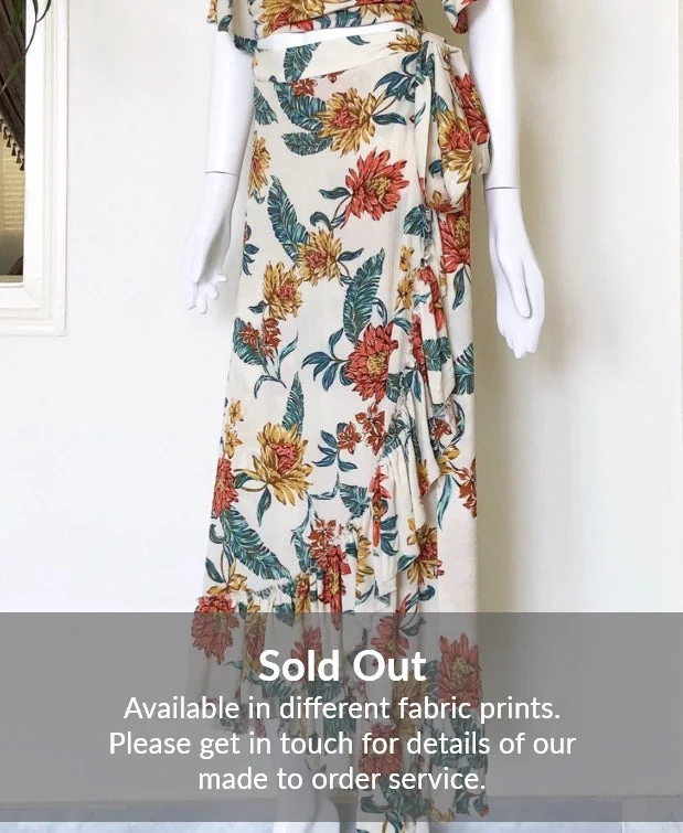 Floral print cotton cheesecloth wrap skirt wool skirt warm