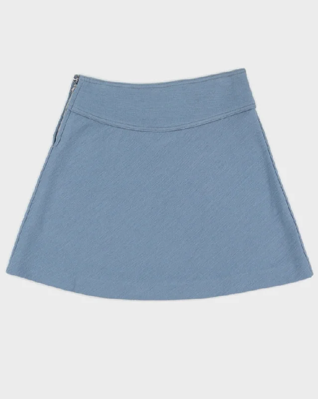 Deadstock Vintage 1970s Benetton Blue Mini Skirt boho skirt vibe