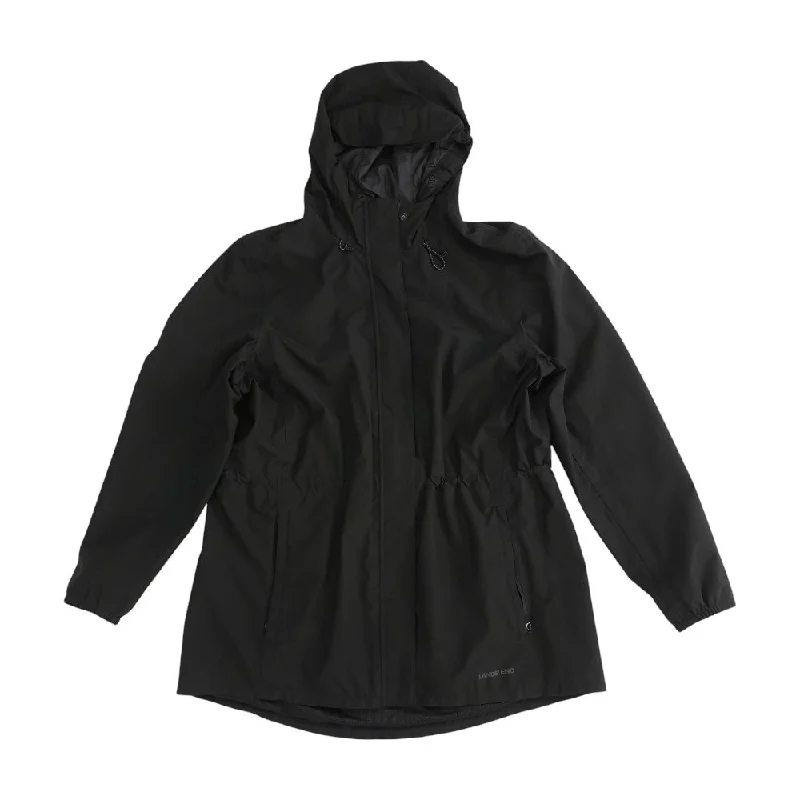 Black Solid Jacket Zippered Front Buttoned Front Snap Front