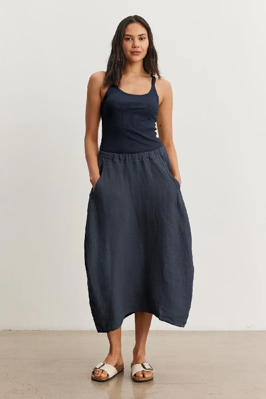 FAE LINEN SKIRT leather skirt sleek