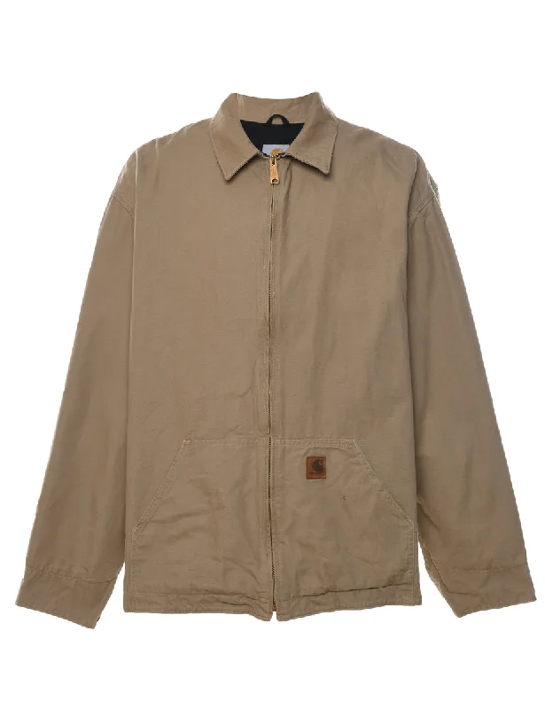 Carhartt Classic Beige Zip-Front Workwear Jacket - XL Denim Jacket Leather Jacket Suede Jacket