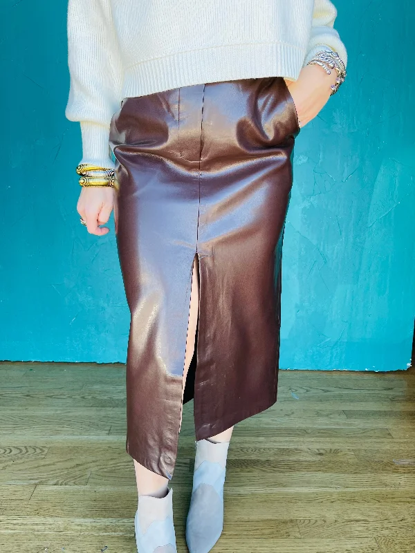 Sia Front Slit Skirt velvet skirt plush