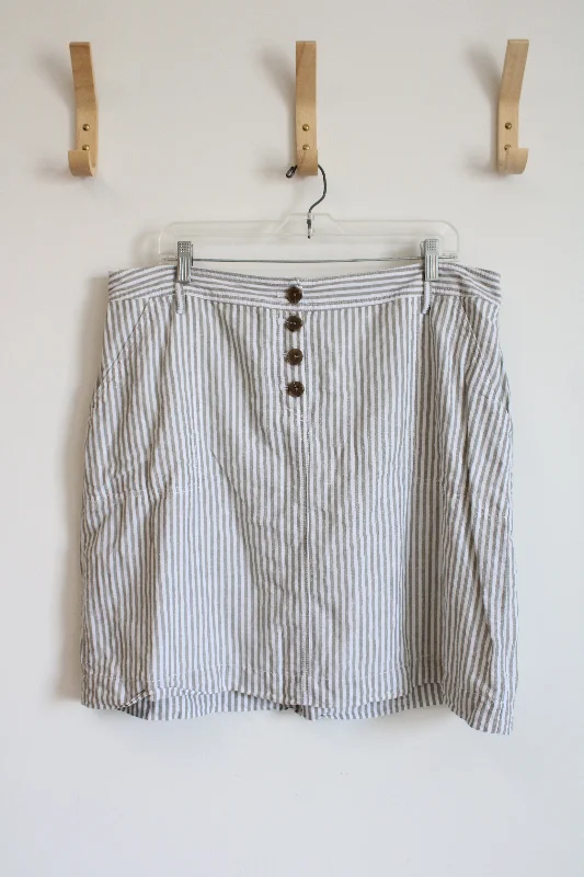 Talbots Green & White Striped Skirt | 16 pencil skirt chic
