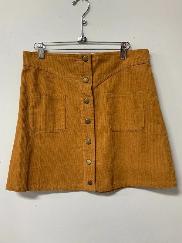 Love riche (L) gold corduroy snap skirt NWT linen skirt relaxed