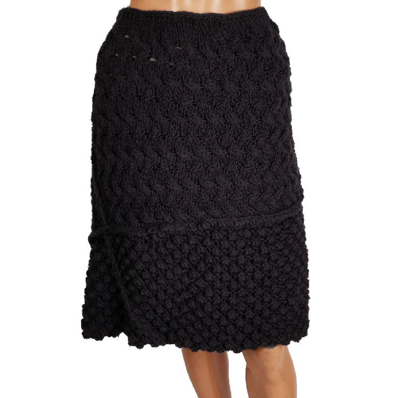Vintage Navy Blue Knit Skirt  Alberta Ferretti modal blend skirt