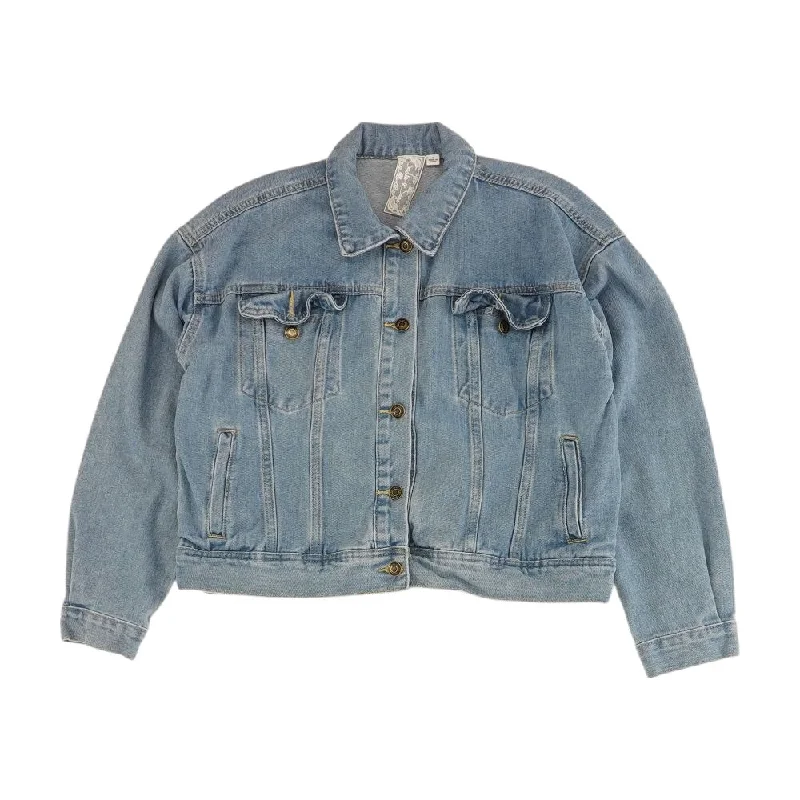 Blue Solid Denim Jacket Plaid Jacket Tartan Jacket Houndstooth Jacket