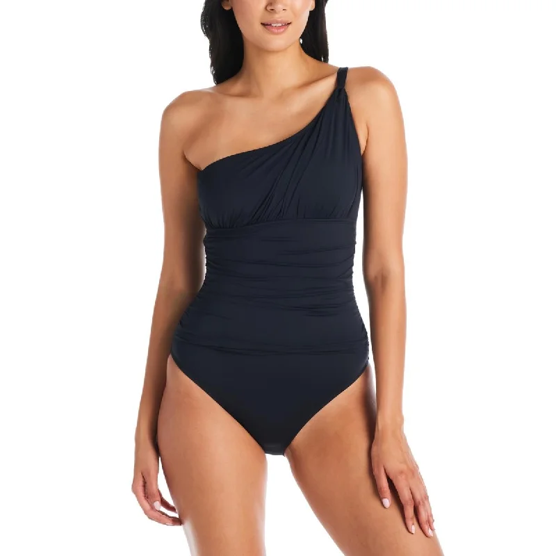 Bleu Rod Beattie Womens Beachwear Summer One-Piece Swimsuit Button-Front Swimsuit